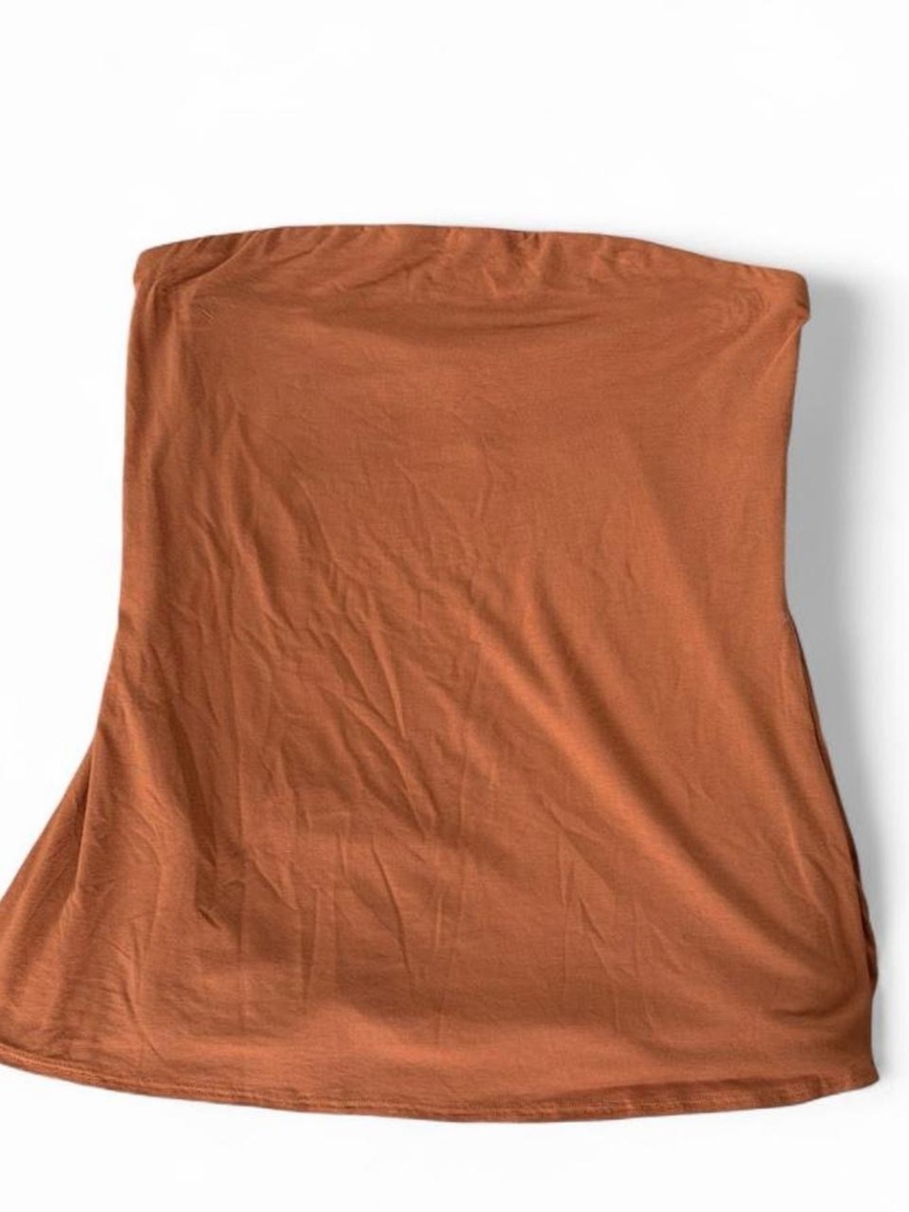 naked wardrobe burnt orange strapless tube top
